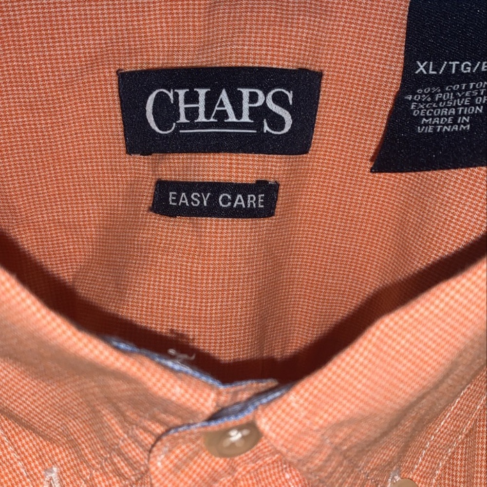 Chaps easy care orange/peach buttoned shirt